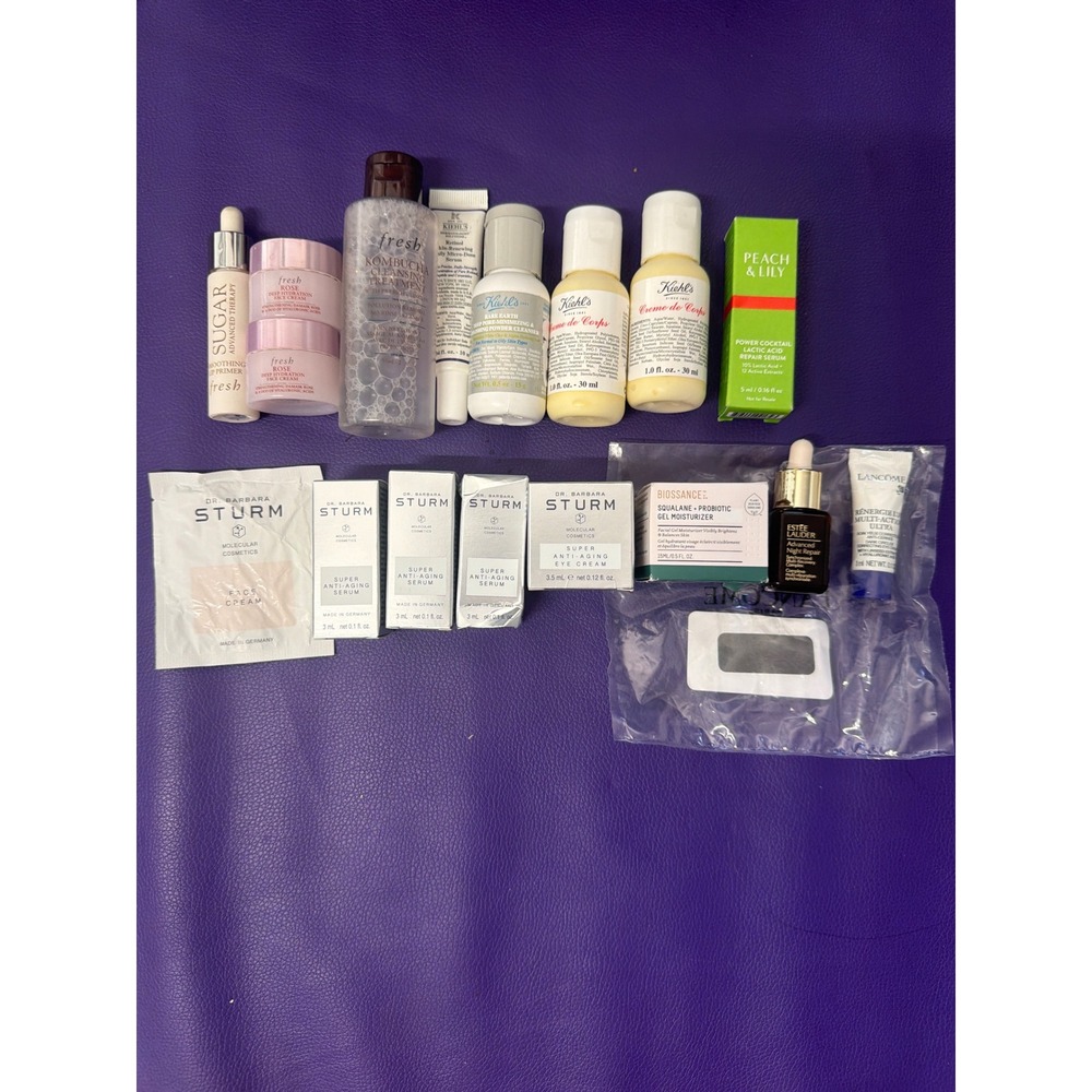 Luxury Skincare Travel Set Kiehl's Dr Barbara Sturm Fresh Estee Lauder 16pc Lot
